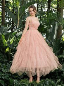 Váy dự tiệc Homecoming Cami lưới xếp nếp thanh lịch hoàn hảo cho các sự kiện trở lại trường, tụ họp, khiêu vũ và cocktail, váy dạ hội bán trang trọng, cho sinh nhật, khách dự tiệc cưới, tốt nghiệp - Bụi hồng - Xem 6