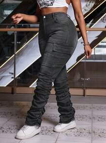 SHEIN SXY Plus-size sexy slim fit jeans