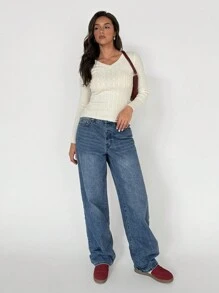 SHEIN Unity 女士休闲纯色修身毛衣，春/秋