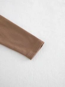 Cozy Pixies Baby Boy Cartoon Bear Pattern Contrast Color Crew Neck Raglan Pullover Sweatshirt, Soft & Comfortable, Suitable For Layering Or Outerwear In Spring, Autumn & Winter