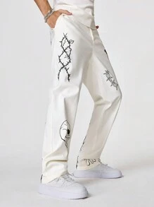 Manfinity VCAY Men's Skull Print Casual Streetwear Trousers