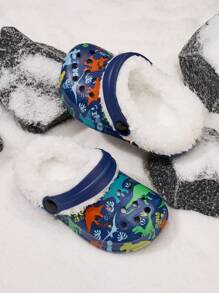 Boys' Winter Comfortable Fashion Casual Lightweight Thermal Lined Warm Cute Clogs - Navy Blue - View 5