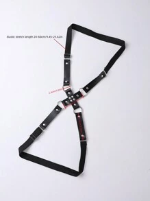 Men's Round Ring Linked Suspenders Underwear Accessories - Black - View 6