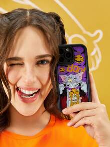 TOM & JERRY X SHEIN Vỏ điện thoại di động in hoạt hình Halloween - Nhiều màu - Xem 2