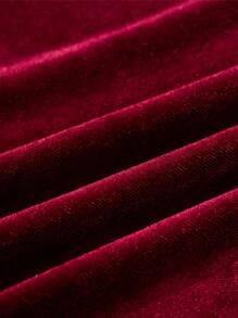 Calvaya Vestido de línea A con mangas abullonadas y definición de cintura en color rojo vino para mujer, ropa de Año Nuevo, vestido largo para conjunto de mujer