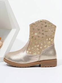 秋冬可爱幼儿女童西部牛仔靴新款耐磨保暖舒适平底西部牛仔风格百搭婴儿靴，圣诞节 - 彩色 - 查看 2