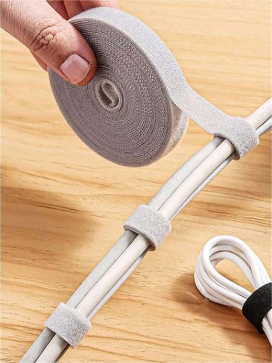 1 Dây buộc tái sử dụng màu xám, Kích thước: 13mm*3m, Thích hợp để sắp xếp cáp máy tính để bàn, cố định dây ổ cắm, bó dây của tháp máy tính, v.v. - Xám - Xem 1