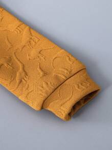 SHEIN 男童休闲可爱运动加厚宽松连帽外套，卡通恐龙图案，秋冬保暖卫衣。采用舒适、合身、耐穿的面料，适合日常外出、上学及各种场合，展现男孩独特的街头风格魅力，秋冬季保暖舒适。