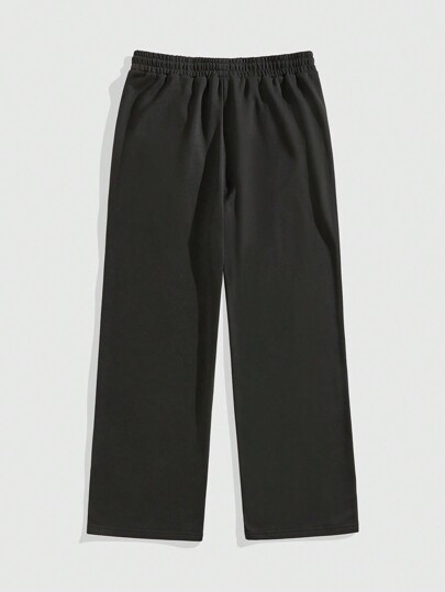 Street Life Men Simple Print Drawstring Sweatpants