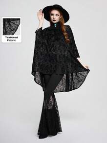 ROMWE Goth 哥特式复古骷髅十字植绒蝙蝠袖女式衬衫