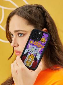 TOM & JERRY X SHEIN Vỏ điện thoại di động in hoạt hình Halloween - Nhiều màu - Xem 3