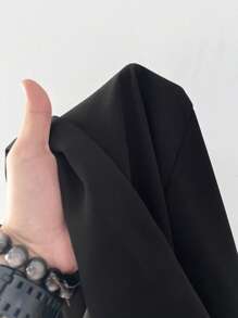 Modelyn Women Solid Color Shawl Collar 3/4 Sleeve Elegant Office Suit Jacket For Spring Autumn - Black - View 5