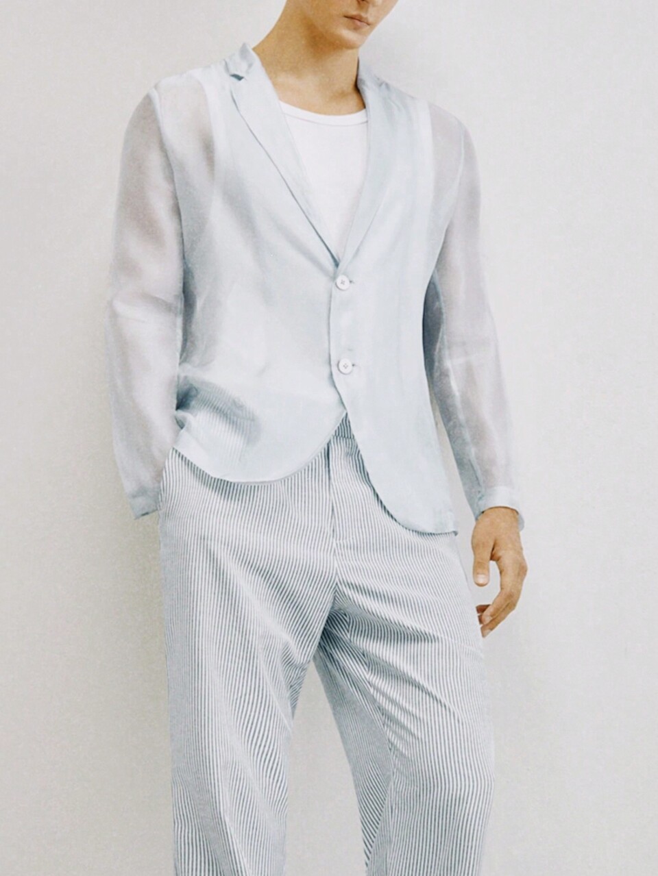 Men's Woven One-Piece Casual Notched Collar Blazer, For Fall Winter