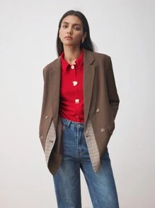 BizChic Elegancki damski top z metalową klamrą zdobiony dzianiną na jesień dla kobiet