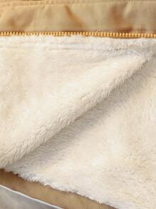 青少年女孩加厚长袖连帽外套，带口袋和腰带，保暖 - 彩色 - 查看 7