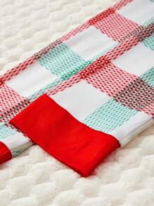 Garabateo Artist Plaid & Floral Flower Print Long Sleeve Top & Pants Warm Pajamas Set, For Holiday, Spring & Summer, Going Out