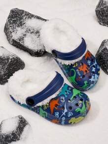 Boys' Winter Comfortable Fashion Casual Lightweight Thermal Lined Warm Cute Clogs - Navy Blue - View 2