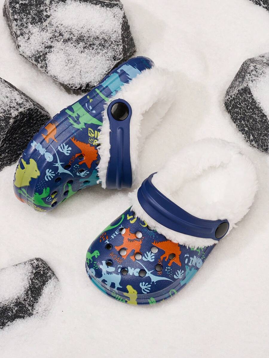 Boys' Winter Comfortable Fashion Casual Lightweight Thermal Lined Warm Cute Clogs - Navy Blue - View 1
