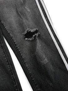 Manfinity LEGND Men Ombre Black & White Denim Jeggings - Black and White - View 5