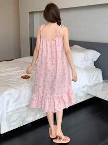 DAZY Ditsy Floral Ruffle Hem Cami Nightdress
