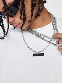 AXEPEAK Maglietta da uomo con collo tondo, vestibilità morbida e maniche corte, con stampa in inglese, adatta per l'estate, uscite, amici, stile streetwear