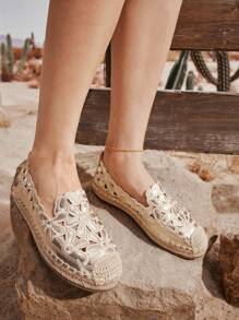 Styleloop 女士平底一脚蹬鞋，波西米亚风格，复古美式，波西米亚风，西部风，音乐节，派对装 - 金色 - 查看 4