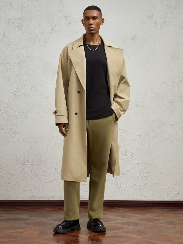 Men's Knitted Casual Straight Leg Sweatpants, Suitable For Autumn/Winter