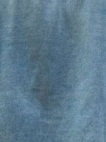 Manfinity Roghcode Men's Spring & Autumn Long Sleeve Patchwork Fringe Cargo Pockets Casual Denim Jacket - Blue - View 6