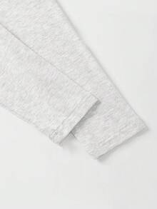 INAWLY 大码花卉灰色长袖圆领 T 恤 - 淺灰色 - 查看 5