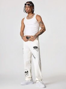 Manfinity VCAY Men's Skull Print Casual Streetwear Trousers