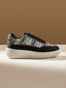 CUCCOO EASI 女士厚底坡跟运动鞋 秋季 - 黑色 - 查看 1