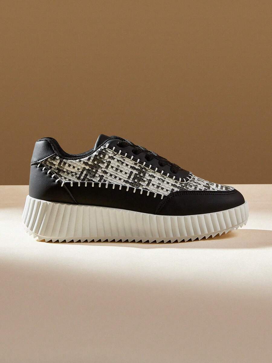 CUCCOO EASI 女士厚底坡跟运动鞋 秋季 - 黑色 - 查看 1