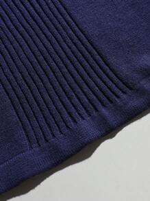 Claim Dot Áo vest dệt kim cổ tròn không tay thoải mái, rộng rãi, hợp thời trang cho nam - Màu xanh hải quân - Xem 3