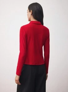 BizChic Elegancki damski top z metalową klamrą zdobiony dzianiną na jesień dla kobiet