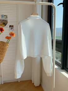 Comfortcana Women's Solid Color Shirt Collar Button Up Long Sleeve Simple Blouse, Casual Everyday Wear