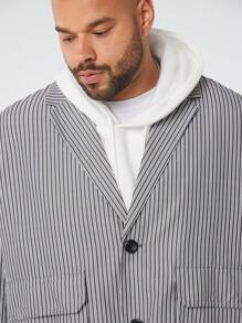 Manfinity NXTstreet Chaqueta de traje holgada de hombros caídos tejida informal para hombre de talla grande, adecuado para otoño/invierno