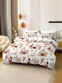 3pcs/Set Halloween Pumpkin Polyester Digital Print Duvet Cover Set