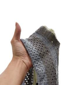 Manfinity VCAY Men's Hollow-Out Short Sleeve Open Front Shirt, For Fall Winter - Grey - View 5