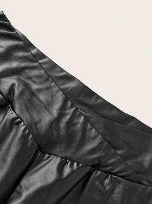 SHEIN EZwear Plus Size Women Black Leggings, Halloween Clothes, Halloween Curve - Black - View 4