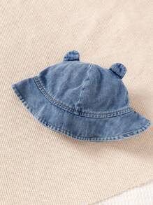 3st Barn Flickor Preppy Style Stickad Randig Topp, tvättad jeansoverall med avtagbar hattsats, Casual Elegant Höst Vinteroutfit - Blå - Visa 5