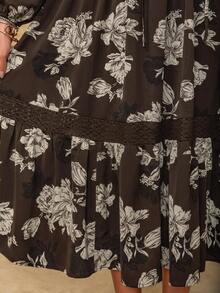 Rusttydustty Bohemian Print Casual Dress For Women - Coffee - View 8