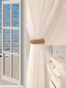 SHEIN 1 pieza/2 piezas Sujetador de cortinas de cuerda trenzada, accesorios de moda para decoración del hogar, decoración de la casa, Día de San Valentín, boda de San Valentín, cumpleaños