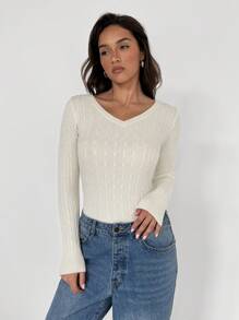 SHEIN Unity 女士休闲纯色修身毛衣，春/秋