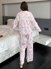 DAZY 心形印花长袖睡衣套装