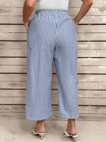 Plus Size Women Striped Pants