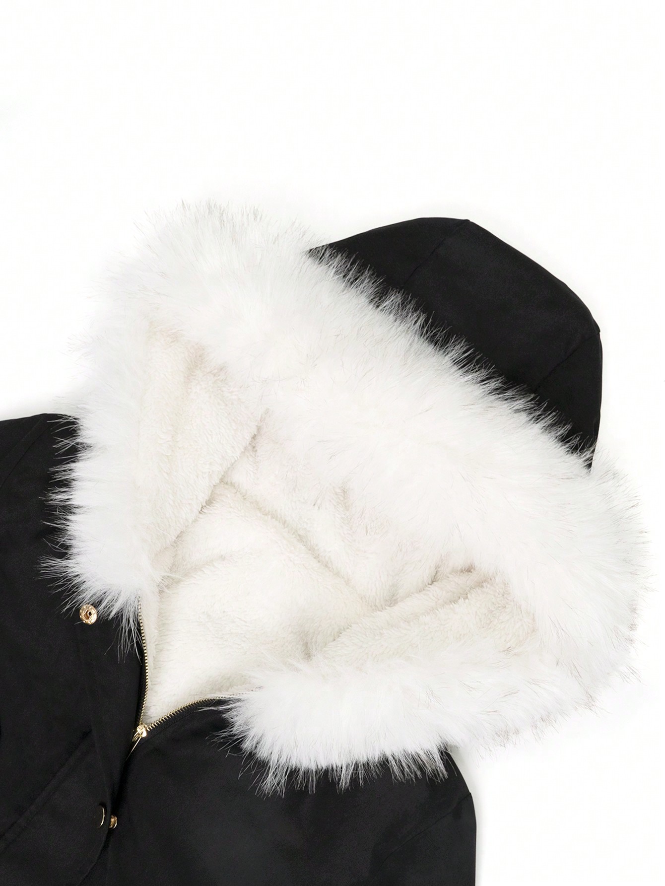 Chiquease معطف بكوله من الفرو، سميك وعادي مقنع ، م...