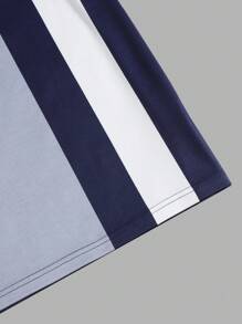 Manfinity Homme Herrenpolo-Hemd in Große Größen mit Blockstreifen, schlanke Passform Business-Lässig Design, für Ausgehen