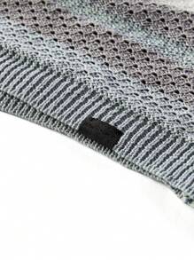 Manfinity VCAY Men's Hollow-Out Short Sleeve Open Front Shirt, For Fall Winter - Grey - View 7