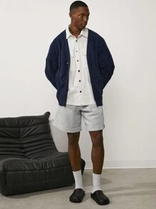 Forever 21 Boucle Relaxed Fit Cardigan In Navy Blue - Navy Blue - View 4