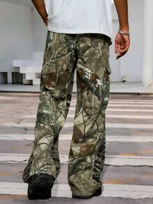 Manfinity EMRG Men's Fashion Tree Branch Print Cargo Jeans - Multicolor - View 2